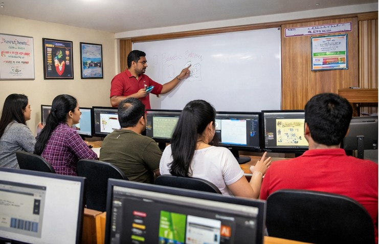 Graphic designing class at IICE Shimla