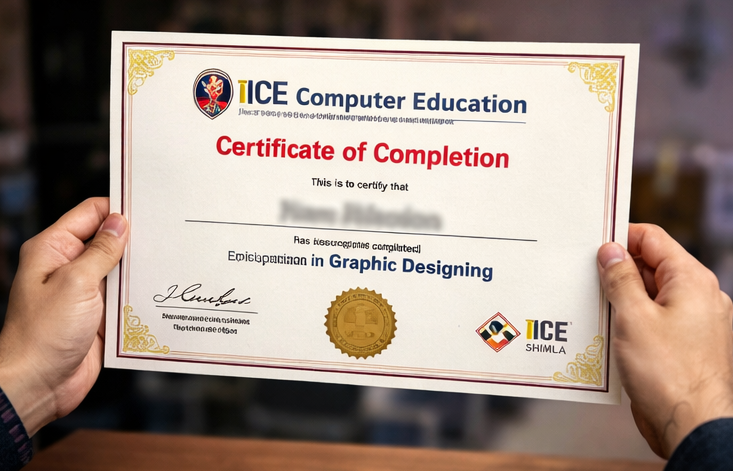 Graphic designing course certificate from IICE Shimla